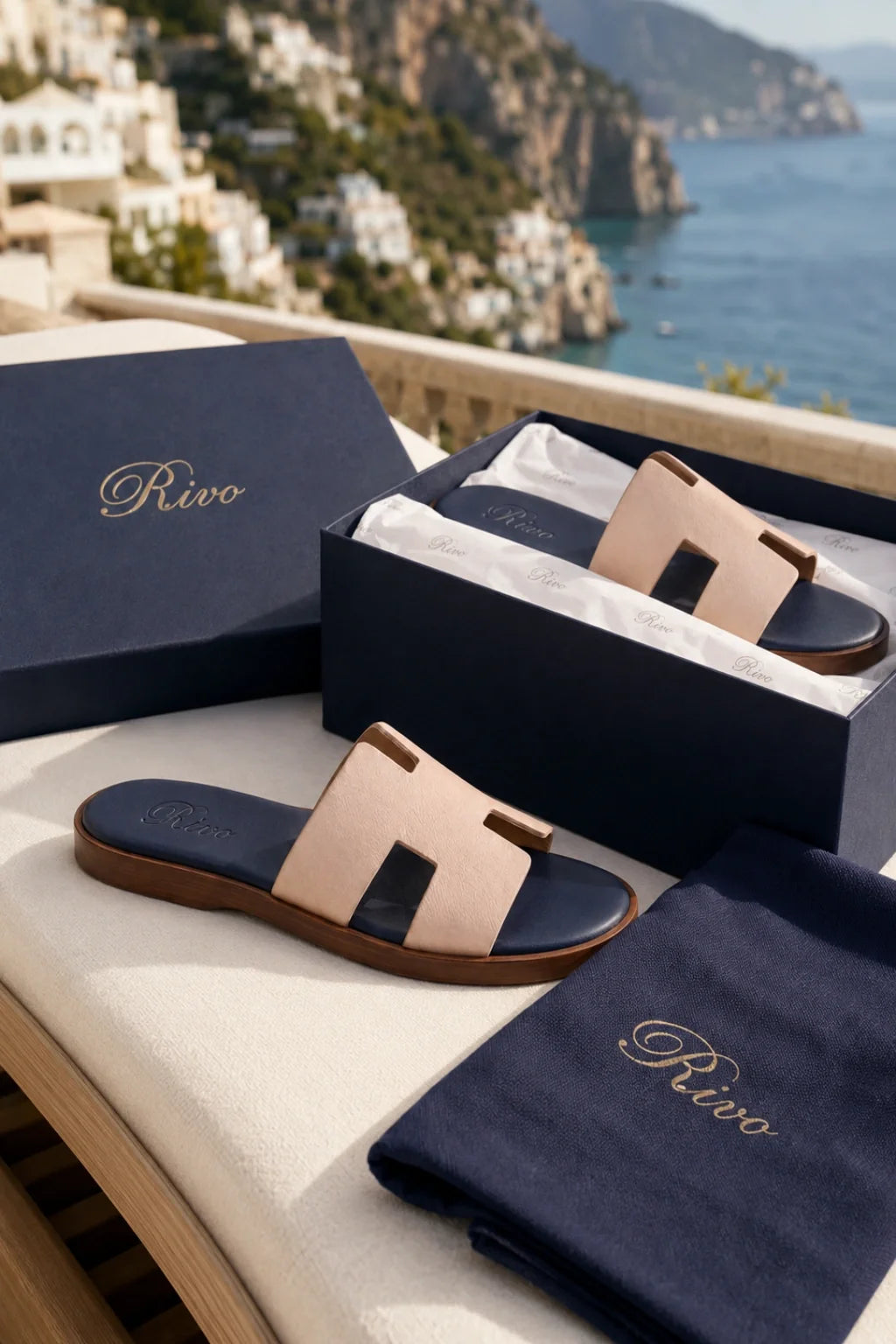 Riviera Leather Sandal Blush
