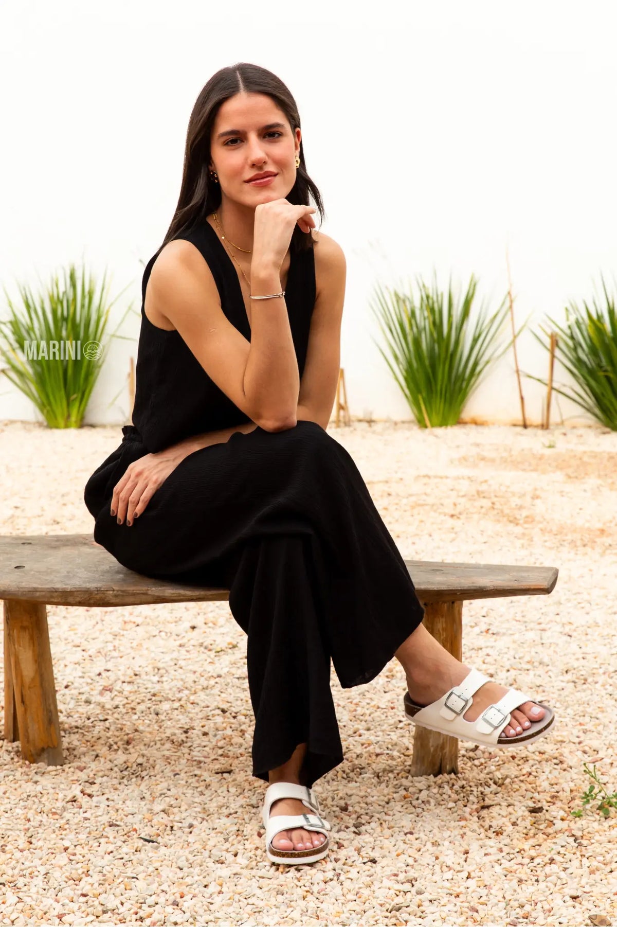 Maibulun Leather Sandals - White