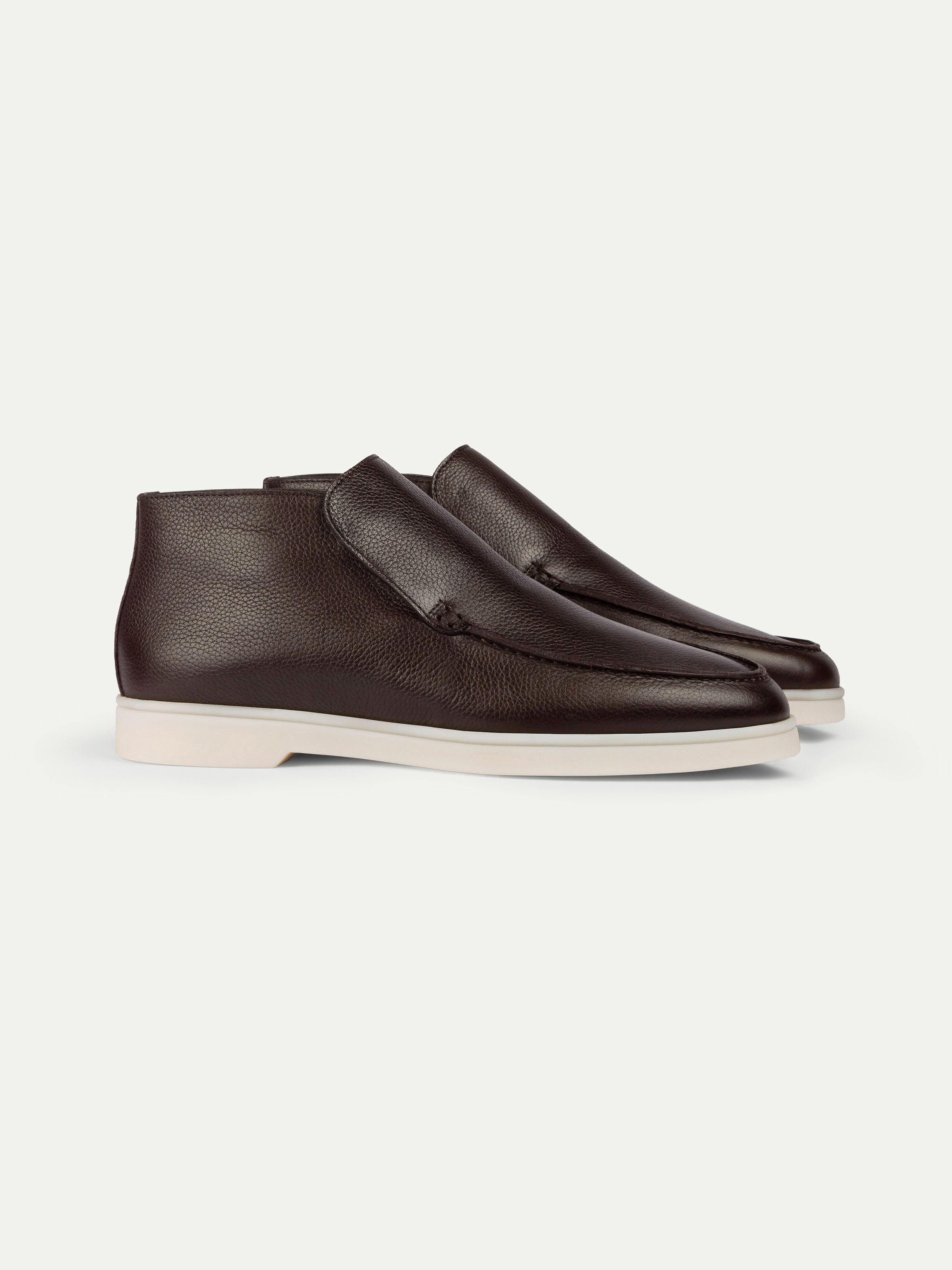Shearling-Lined Brown Grain Asolo Boot