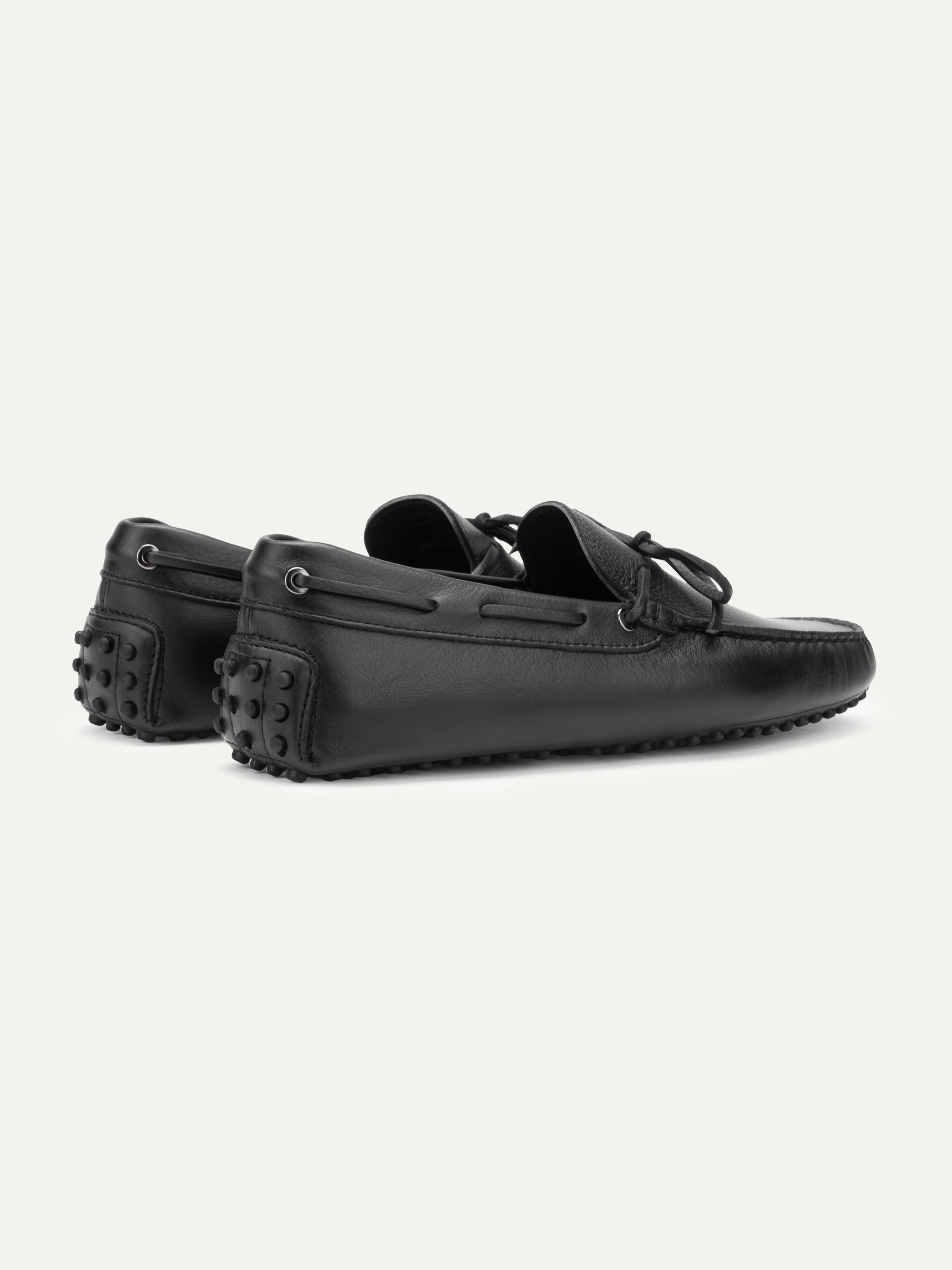 Black Leather City Driver Shoes