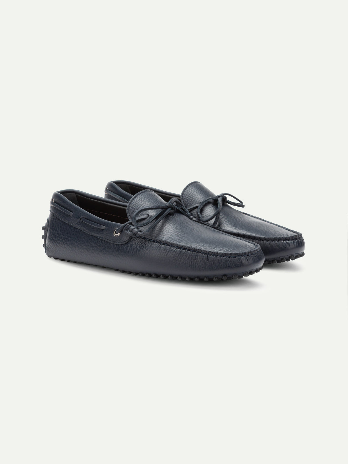 Navy Leather City Driver Shoes