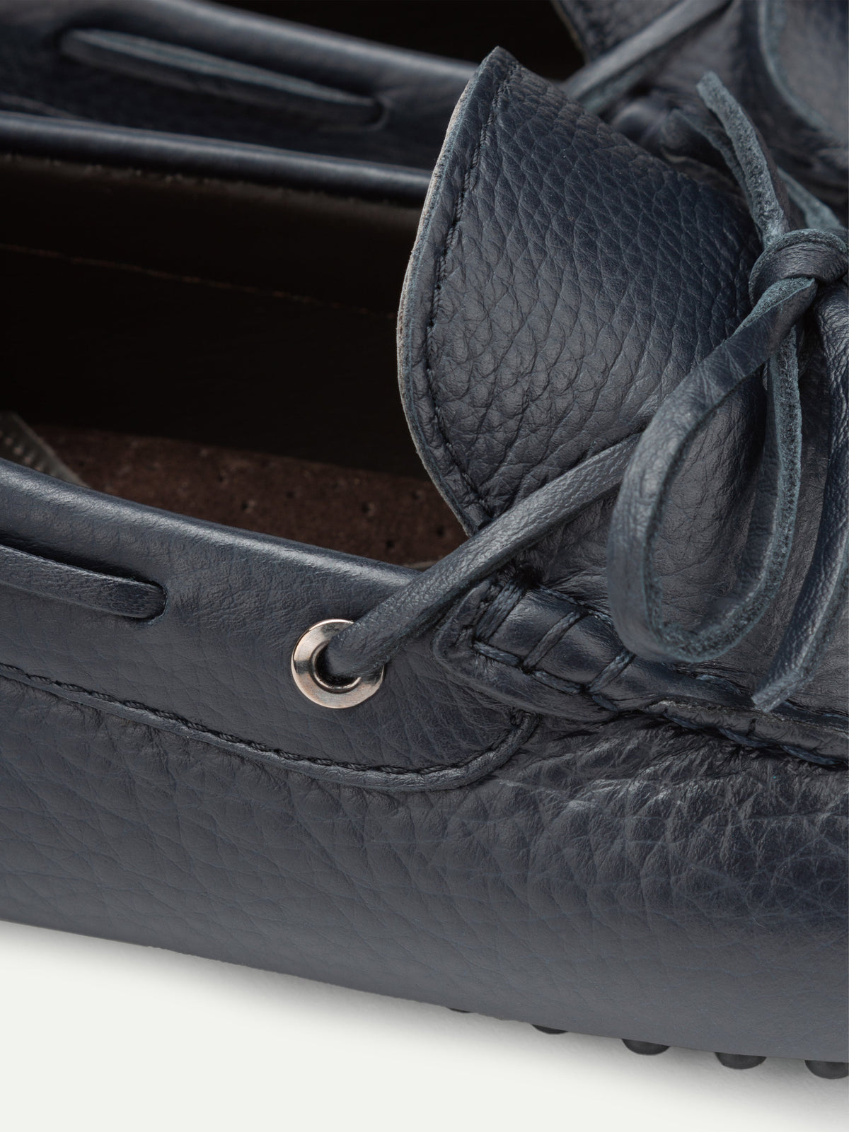 Navy Leather City Driver Shoes