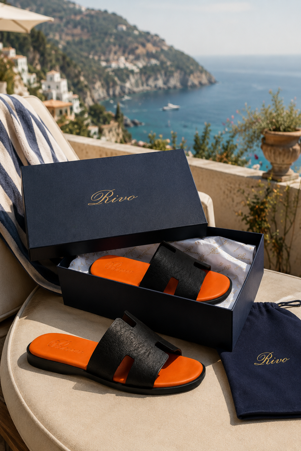 Sorrento Leather Sandal Orange
