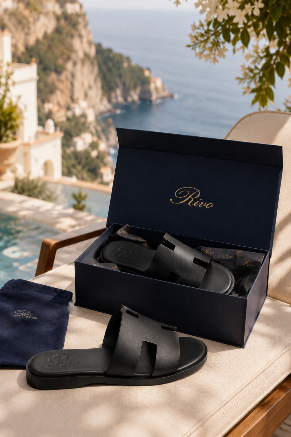 Monaco Leather Sandal Black