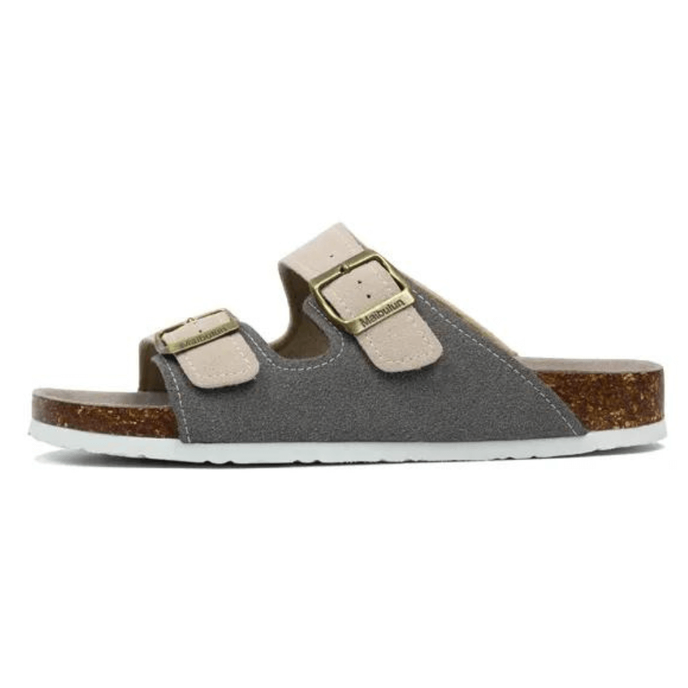 Maibulun Suede Sandals - Gray and Cream