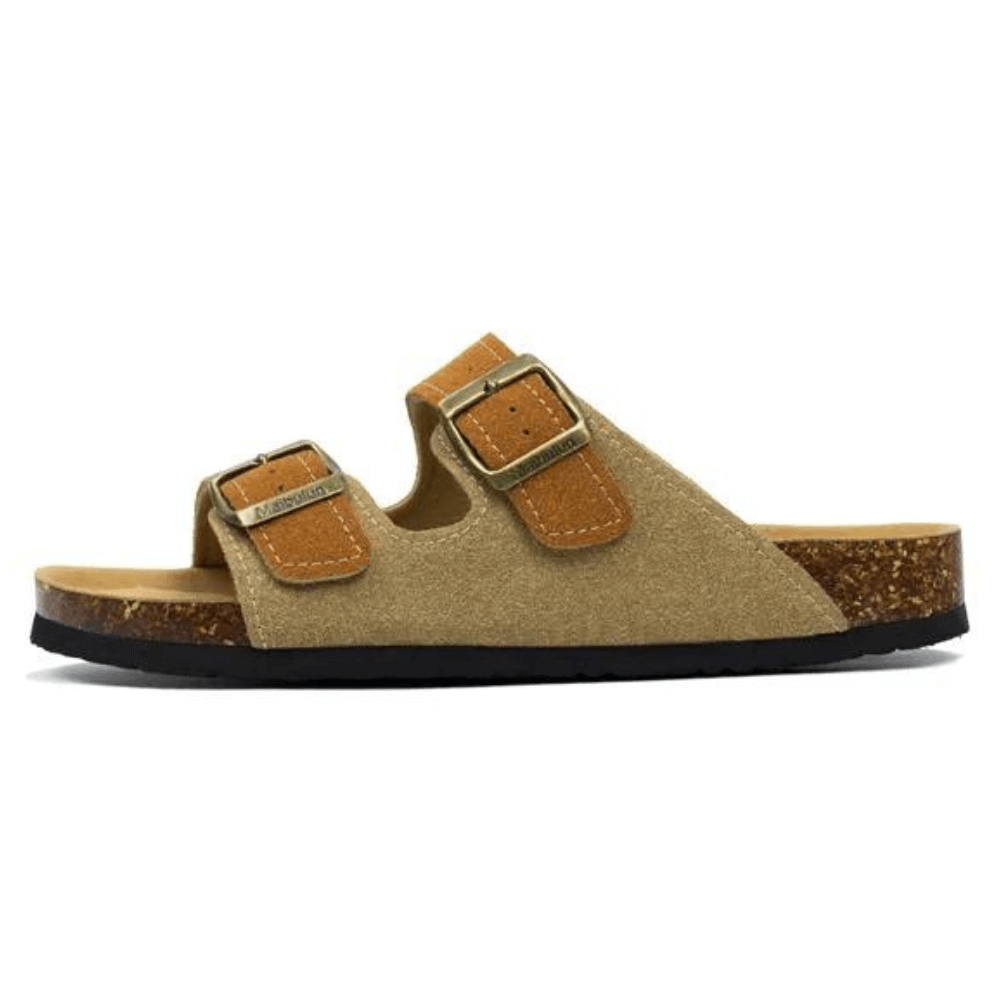 Maibulun Suede Sandals - Light Brown and Caramel