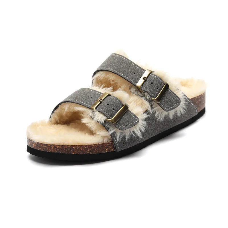 Fluffy Sandals - Gray