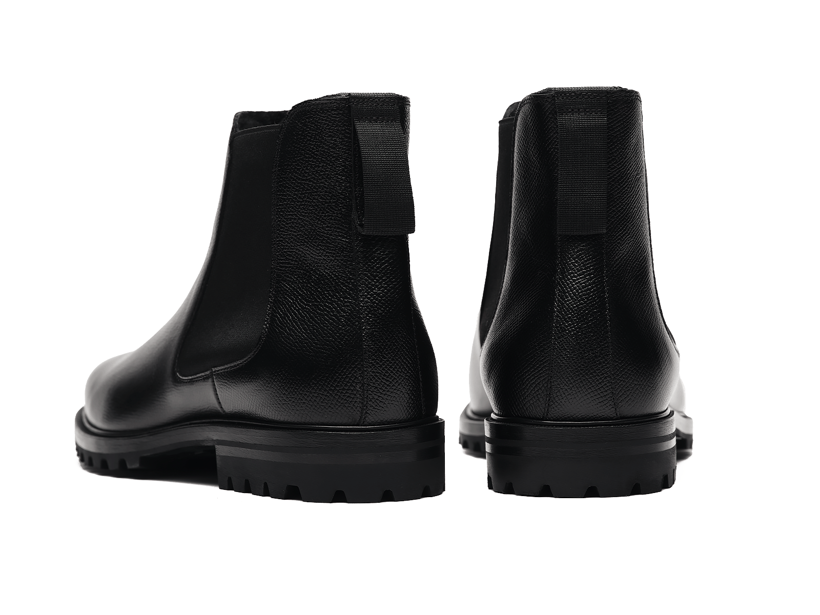 Ribot Boots in Black Hatch Grain Calf with Shearling
