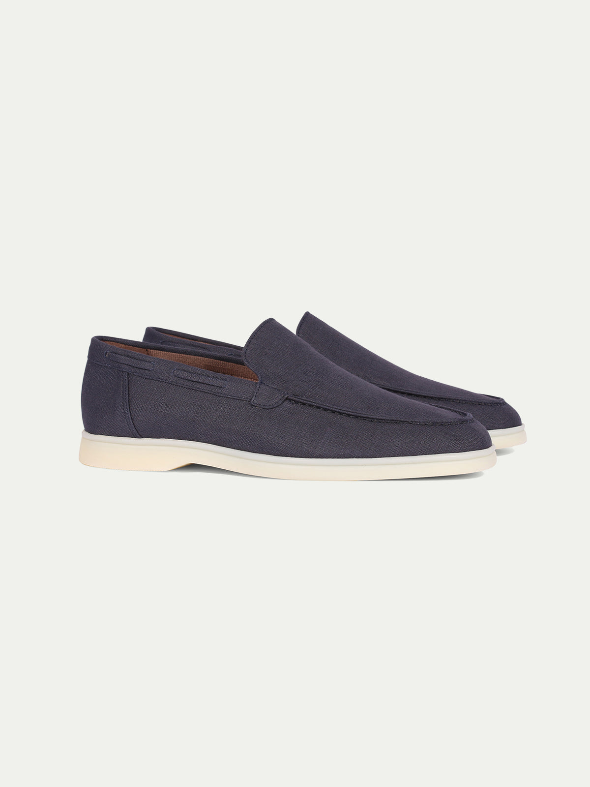 Navy Linen Marina Loafers