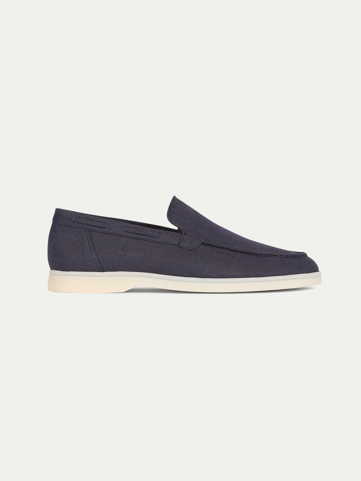 Navy Linen Marina Loafers