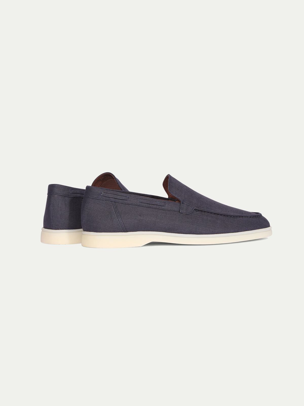Navy Linen Marina Loafers