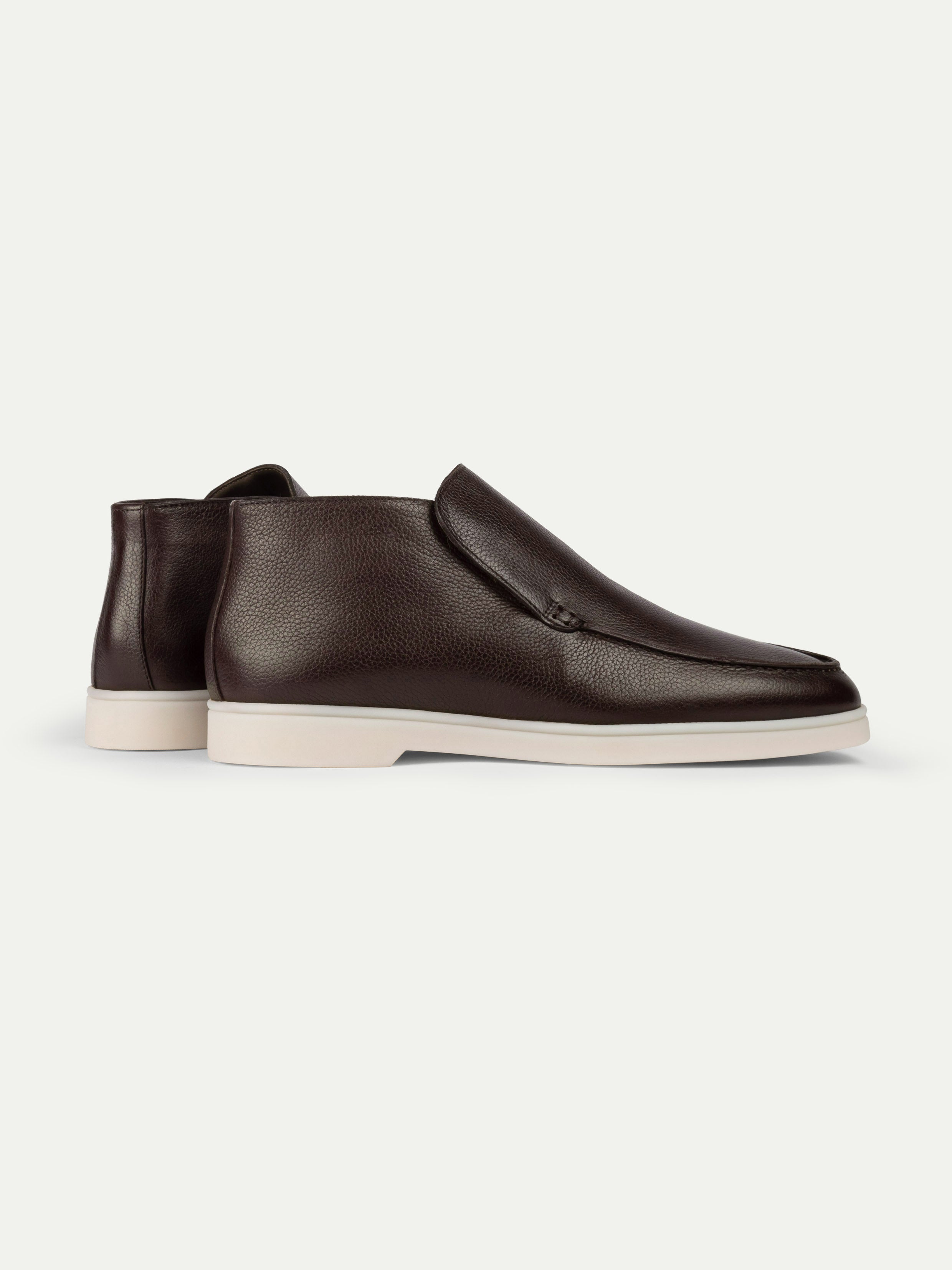 Shearling-Lined Brown Grain Asolo Boot