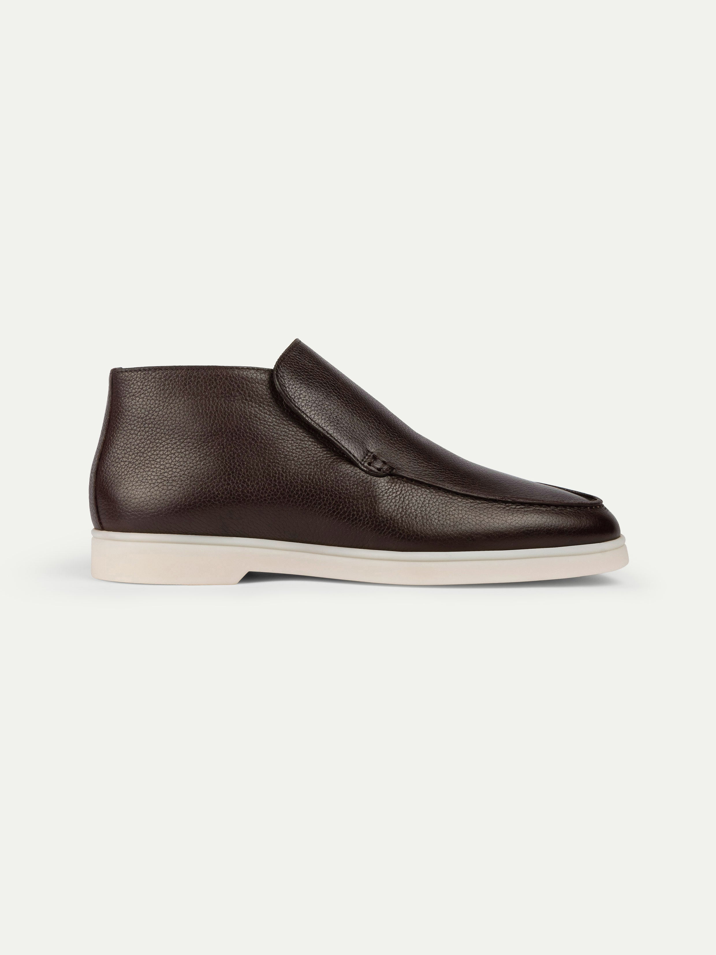 Shearling-Lined Brown Grain Asolo Boot