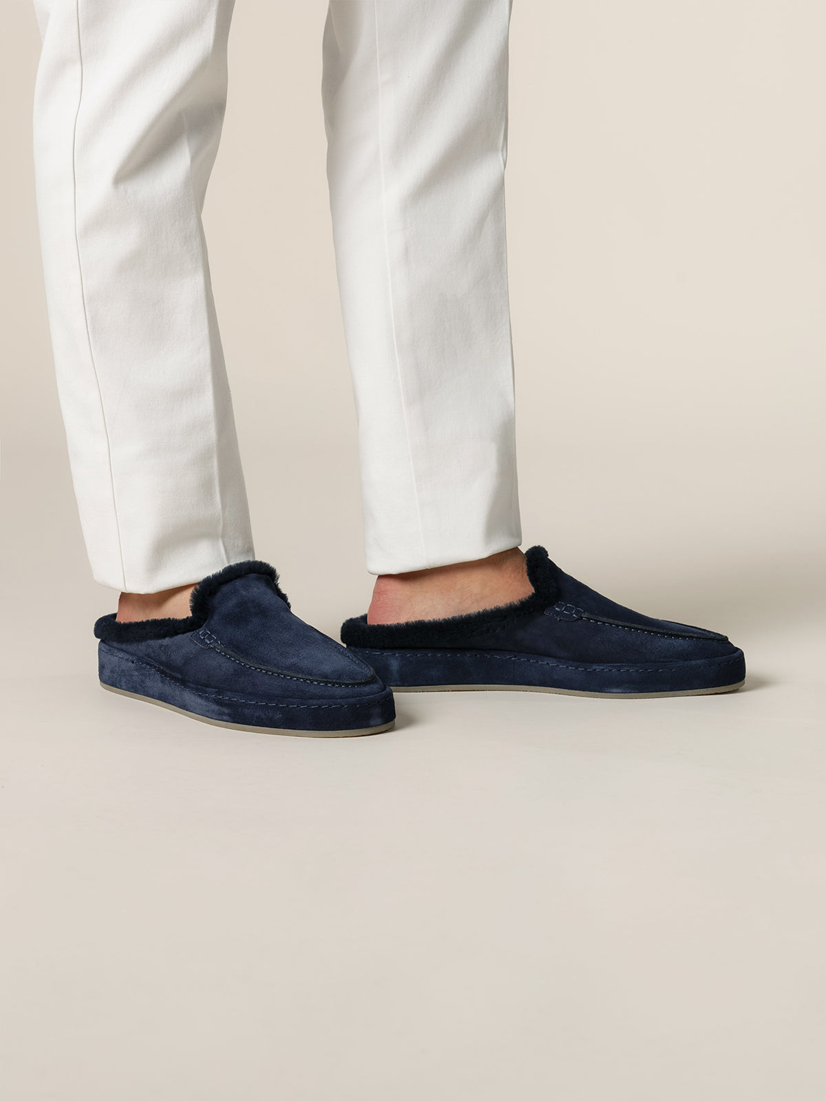 Navy Fur Nomade Slipper