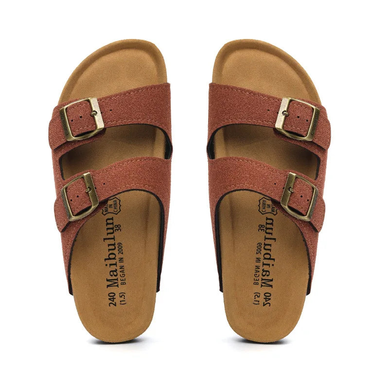 Maibulun Suede Sandals - Reddish Brown