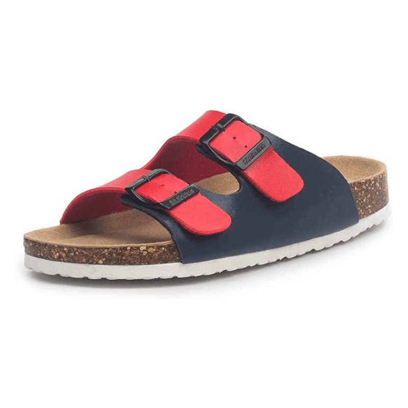 Maibulun Leather Sandals - Blue and Red