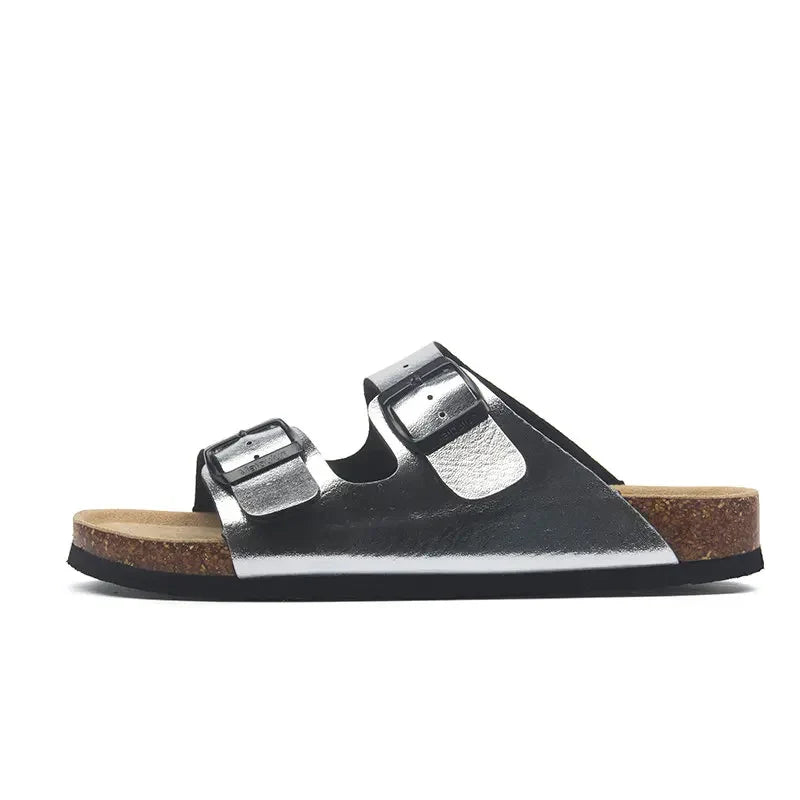 Maibulun Leather Sandals - Silver